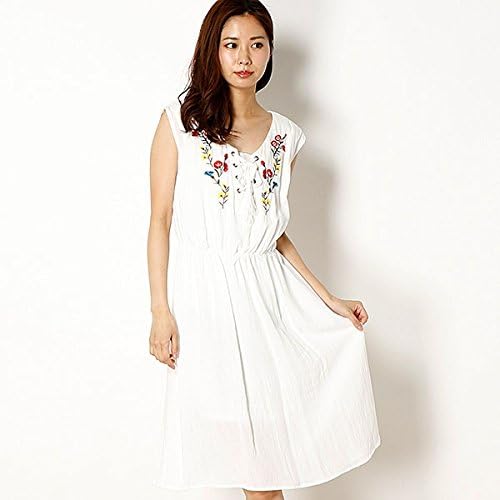 Amazon Co Jp アルシーヴ Archives 刺繍レースアップワンピース オフホワイト M 服 ファッション小物