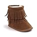 Kuner Infant Baby Boys Girls Tassel Plush Non-Slip Prewalker Toddler Outdoor Warm Snow Boots (12cm(6-12months), Brown)