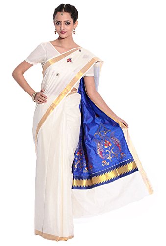 Kerala kasavu Cotton Saree with Blouse