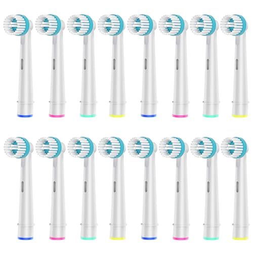 16 testine Ortho Care, compatibili con spazzolino elettrico Braun Oral B per una pulizia precisa intorno alle parentesi graffe.