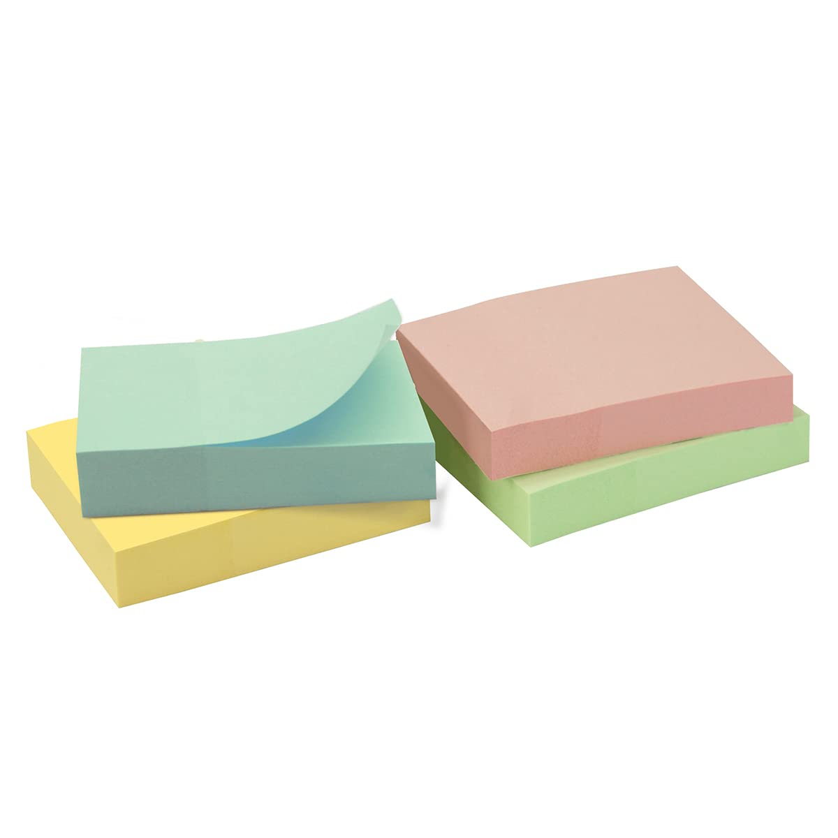 WAYTEX 400 Sticky Notes, Self Adhesive Sticky Notes, Pastel Colours, 4 Pads of 100 Sheets, 3.75 x 5 cm, Vertical, Pack of 400