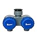 Yardeen Mechanical Water Sprinkler Timer Two Outlet Garden Hose Controller Color Blue