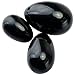 rockcloud Black Obsidian Set of 3 Drilled Yoni Eggs with String, Massage Stones for Women to Train Pelvic Muscles Kegel Exercise