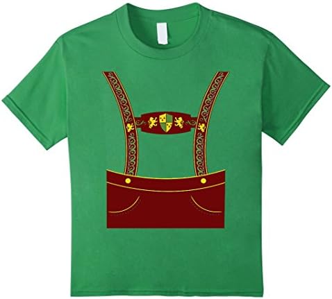 Kids Vintage Costume Lederhosen Oktoberfest T-Shirt 10 Grass
