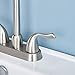 HOTIS HOME Brushed Nickel Bathroom Sink Faucet, 2 Handle 4 Inch Centerset Bathroom Faucet, 3 Hole Small Bathroom Sink Faucet with Supply Lines and Pop-up Drain, RV faucets for Camper Lavatory Vanity