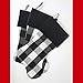 Black/White Buffalo Check Christmas Stockings - 3-Pack of 19 inch Festive Plaid Holiday Stockings with Black Velour Cuff