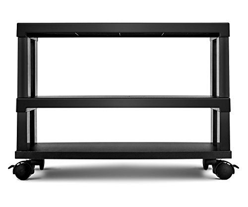 Aleratec 3-Tier LCD | LED TV Stand Entertainment Rack with Wheels
