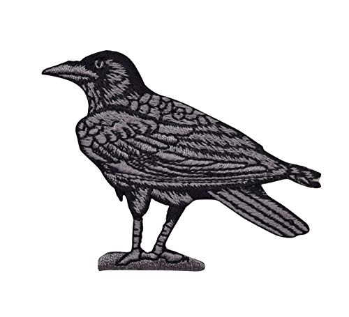 Raven/Crow - Black/Gray - Facing Left - Birds - Embroidered Iron on Patch at Amazon