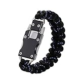 WEREWOLVES Paracord Rope Bracelet Survival Bracelets Multitool Survival Gear Tactical EDC Bracelet Camping Paracord Bracelet for Men Gift (Black&Blue)