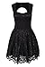 Chase Secret Womens Lace Party Fit-and-Flare Skater Dress Size Large Black