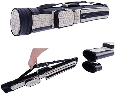Pool Cue Case Portable Carry Easy Four Holes High-Grade Leather Long Team Use Tough Roomy Zipped Pocket Accessories Sport Indoor Outdoor Billiards Cue Sticks Leisure 1/2 4 Holes 2X2 Hard Tube