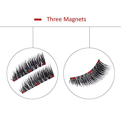 BONNIE CHOICE 8 Pcs One Two Lash Magnetic False Eyelashes 3 Magnets Eye Lashes with Applicator (2 Pairs + Applicator)