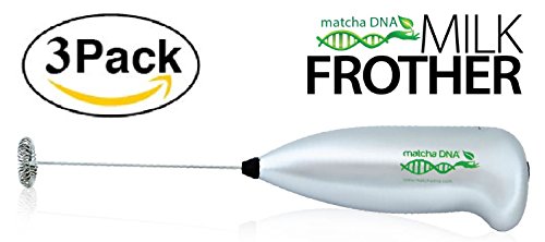 MatchaDNA Silver Wavy Milk Frother and Cappuccino Maker (3 Pack)
