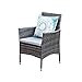 Wisteria Lane Outdoor Wicker Dining Set, 7 Piece Patio Dinning Table Grey Wicker Furniture Seating (Grey Cushions)
