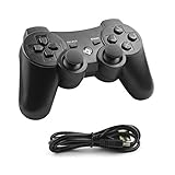 Unionlike PS3 Controller, Wireless Bluetooth Joystick, Dualshock3 Gamepad for Playstation 3 with Charger Cable Cord, Black