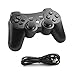 Unionlike PS3 Controller, Wireless Bluetooth Joystick, Dualshock3 Gamepad for Playstation 3 with Charger Cable Cord, Black