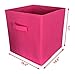 Sodynee Foldable Cloth Storage Cube Basket Bins Organizer Containers Drawers, 6 Pack, Fuchsia
