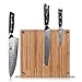 KYOKU Daimyo Series, 3-Piece Knife Block Set - Japanese VG10 Steel Damascus Blade - 8-Inch Chef Knife & 8-Inch Bread Knife & 3.5-Inch Paring Knife & Magnetic Bamboo Block