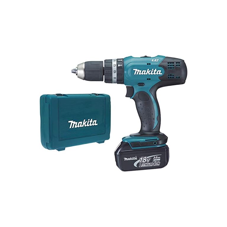 Makita DHP453RFE Akku-Schlagbohrschrauber 18V / 3,0 Ah, 2 Akkus   Ladegerät im Transportkoffer ...