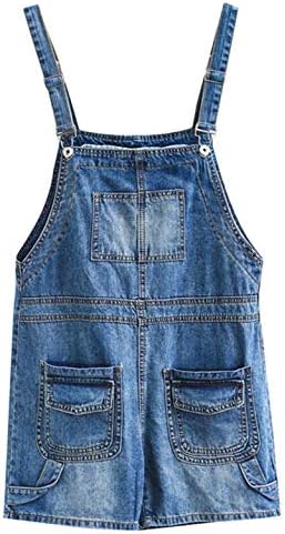 Bestmood サロペット デニム ショートパンツ レディース ゆったり セール商品 オールインワン カジュアル ファッションオーバーオール デニムパンツ 大きいサイズ 短パン 夏 体型カバー
