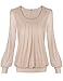 Blouse, Bebonnie Womens Ladies Basic Jersey Fashion Peasant Banded Blouse T Shirts Tunic Top XL Beige