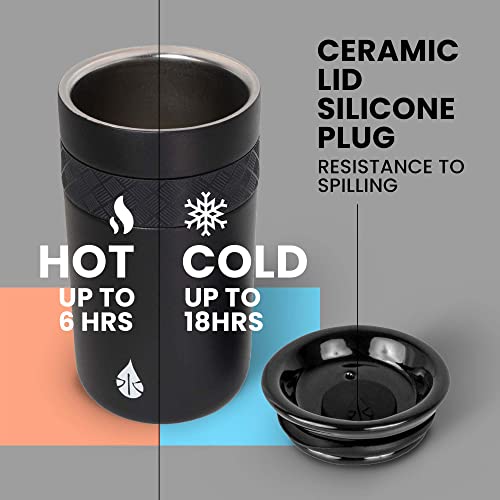 Elemental 12 oz Artisan Tumbler, Triple Wall Vacuum Insulated with Ceramic Lid, Reusable 18/8