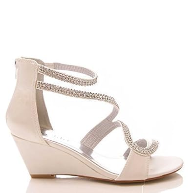 diamante wedge wedding shoes