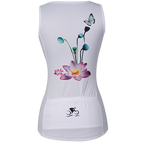Cycling Sleeveless Jersey Vest Women/Bicycle Cycle Summer Vest Women/Breathable Bike Vest Sleeveless (XL, 8)