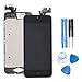 Ibaye LCD Display Touch Screen Digitizer Glass Lens Assembly Camera and Home Button Repair Replacement with Tools for iPhone 5 Black
