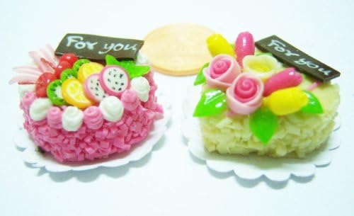 Dollhouse Miniature (Cake 2 Pcs.) Made of Artificial Clay Realistic it Very Cute.