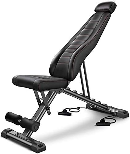 YZPTYD Foldable Weight Bench Sit-ups Bench Sports Fitness Equipment Home Abdominal Board Bench Press Fitness Chair Multi-functional Weight Bench Load 300kg,Gym Quality,Colour:Black