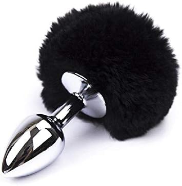Mywine for U Metal Rabbit Ta-il anale Plu-g Stainless Steel Bunny Ta-il Sweet to-y to-ys for Women Men erothic Game Products Black A