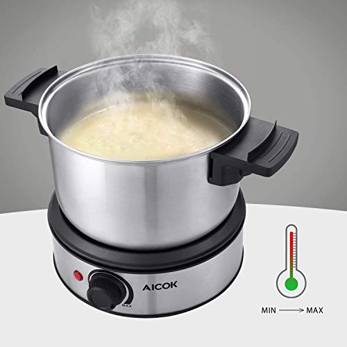 Fondue Pot Electric, 12Cup Stainless Steel, 8 Color Fondue Forks and