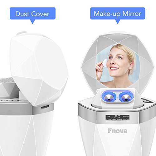 Fnova Nano Facial Steamer Facial Sauna with Adjustable Hot and Cold Mist Nozzles, Cleansing, Moisturizing, Firming, 3-in-1 Function Nano Sprayer for Home SPA