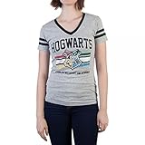 Harry Potter Hogwarts Crest V-Neck Juniors Raglan