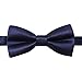 Mens Solid Formal Banded Pre-tied Bow Ties Set-Dark Navy