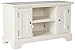 Home Styles Naples White TV Stand with Open Storage Shelf, Two Wood Panel Doors, Adjustable Shelves, and Cable Access