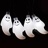 Ghost Solar Lights, Solar Powered Waterproof 20 ft 30 LED String Lights for Christmas Home Party Decoration (Cool White)