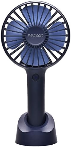 Mini Handheld Fan, SEOYO Personal Portable USB Rechargeable Battery Powered Fan with Base, 2500mAh Battery๏ผ4 Modes for Home, Office, Bedroom and outdoor (Blue)