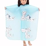 Colorfulife Child Hair Cutting Waterproof Cape Wai Cloth Barber Kids Hair Styling Cape Professional Home Salon Camps & Hairdressing Wrap Children Cartoon Dalmatian Pattern Capes (Blue)
