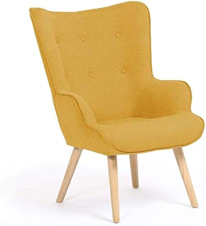Idmarket Fauteuil Scandinave Ivar En Tissu Jaune