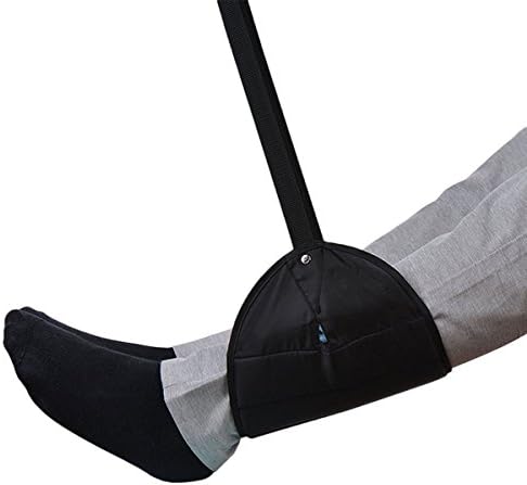 Forvery Footrest Hammock Portable for Airplane Travel Office Desk Adjustable Feet Rest (Black)