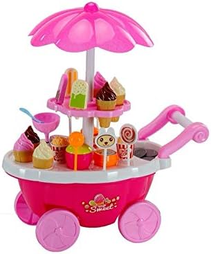 Avisa Global Ice Cream Play Cart Kitchen Set Toy with Lights and Music (Color May Vary)