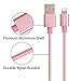 iPhone charger, YEONPHOM 2Pack 10FT Lightning Cable Nylon Braided 8Pin to USB Charging Extra Long Cable Cord for Apple iPhone 7/7plus 6/6s/6 Plus/6s Plus/SE, iPad iPod - Rose Gold