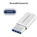 HomeSpot USB C to Micro USB Adapter Convert Connector for HTC 10, LG G5, Nexus 5X, Nexus 6P, OnePlus 2, 56k Resistor; USB Type-C Standard (4 Pack - White)