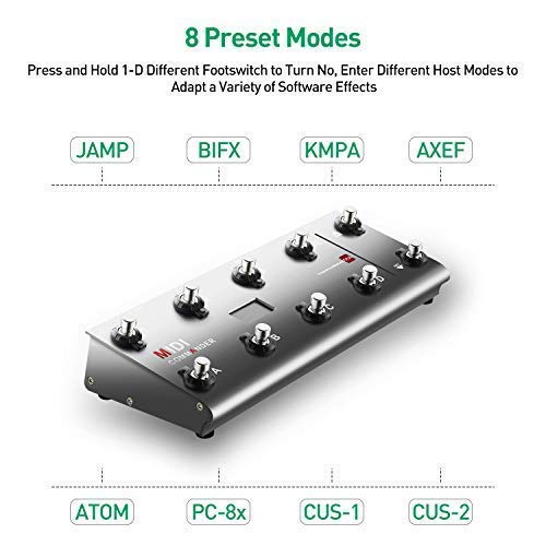 MIDI Foot Controller，MeloAudio Guitar Floor MultiEffects Portable USB