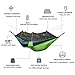 Ufanore Camping Hammock Lightweight Nylon Portable Hammock Easy Assembly Best Parachute Double Hammock (Light Green & Blackish Green with net, 102in 55in)