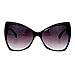 SA106 Unique Oversized Cat Eye Hybrid Butterfly Sunglasses All Black