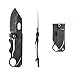 BELK #1 Thin Card Knife Carbon Black Miniature Hobby Craft Folding Knives with 1mm(0.039In) Depth, 1.5in Length Blade for School & Home & Office Routine