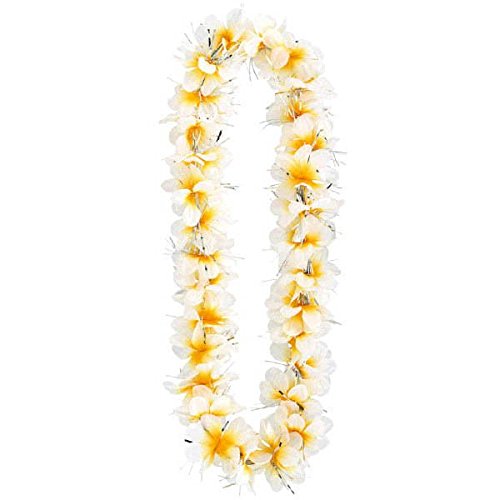 Hawaiian Summer Luau Party Tropical Aloha Lei Accessory, Orange, plastic , 40